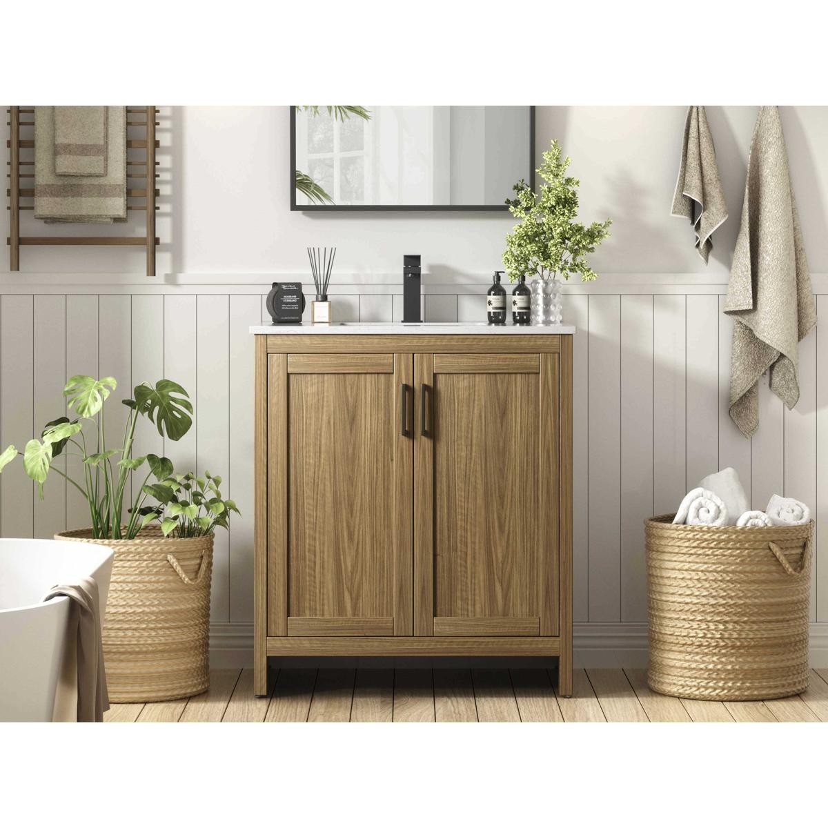 Elegant Lighting VF25130WB Finnley Vanity Walnut Brown