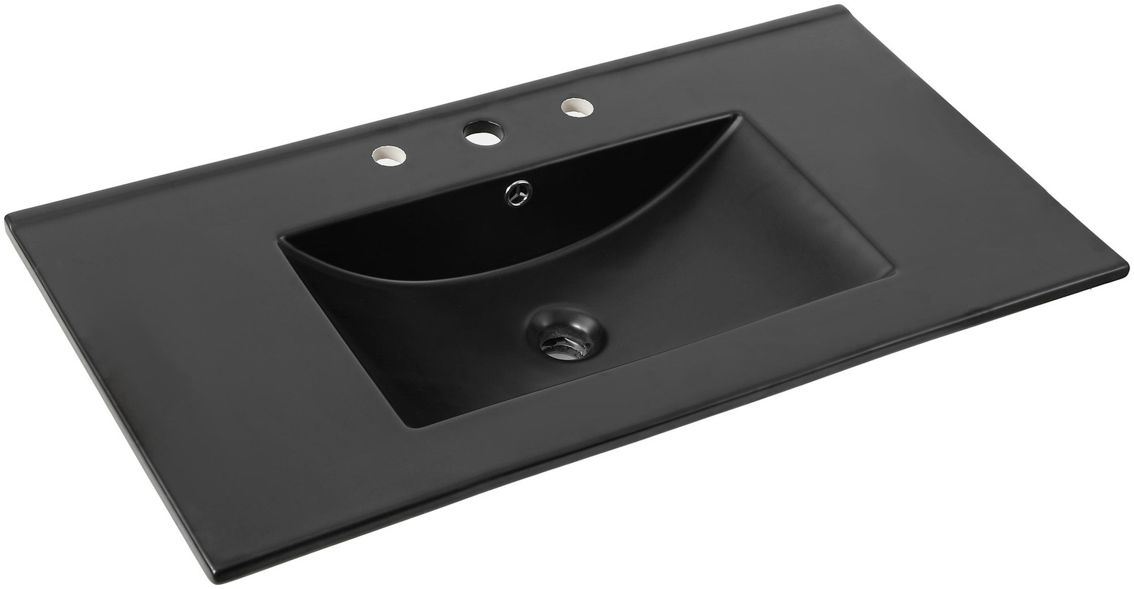 JONATHAN Y Lighting SNK1003 Ancillary 36″ Ceramic Vanity Top – Black