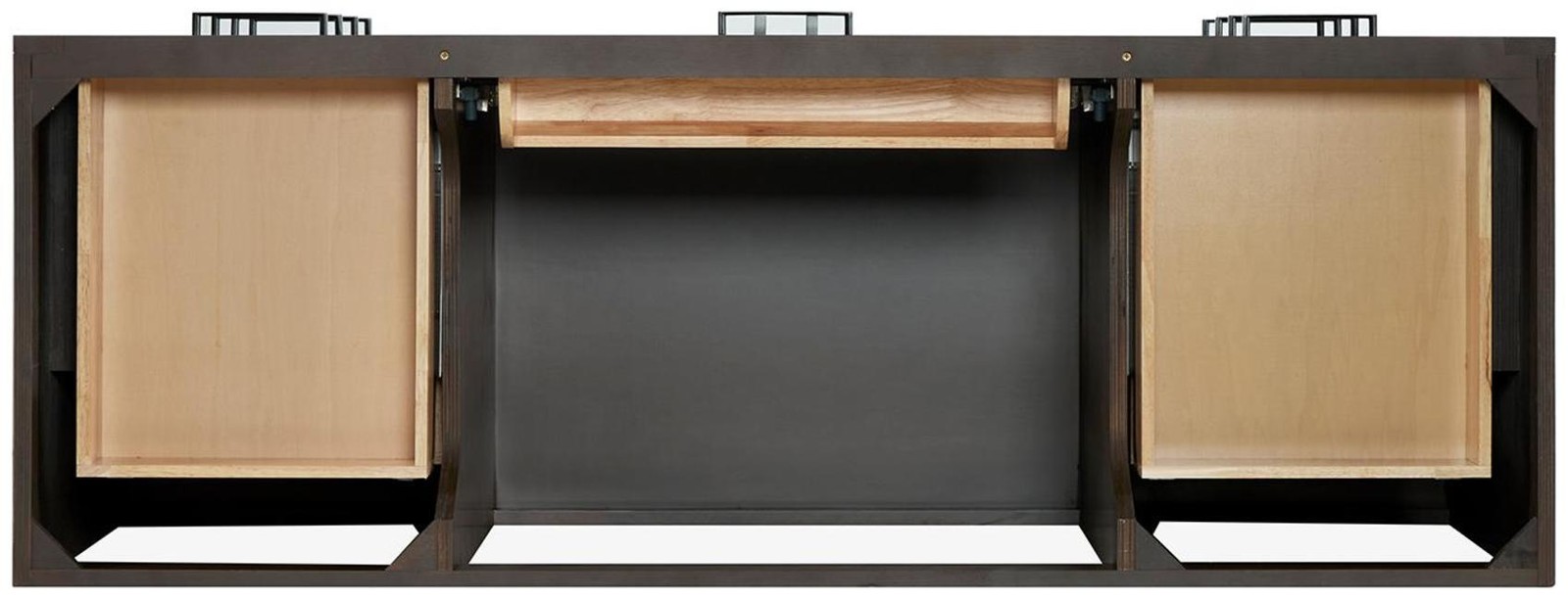Ariel T061SCWOVO Hepburn 61″ – Black / Italian Carrara Marble Top / Satin Brass