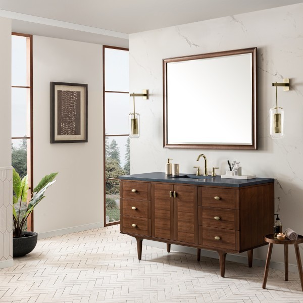 60″ James Martin Amberly 670-V60S-WLT-3CSP Vanity Cabinet Charcoal Soapstone Top