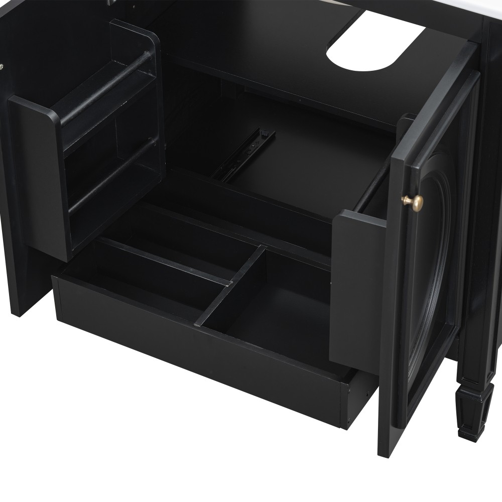 30″ Bathroom Vanity with Sink, Two Doors with Shelf, Soft Close Door Hinges