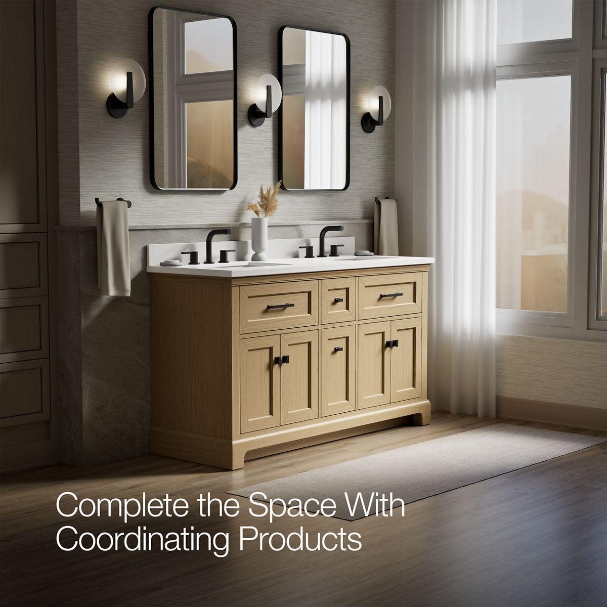 KOHLER K-29263-BD1-0 Charlemont 60″ Bathroom Vanity Cabinet and Quartz Top
