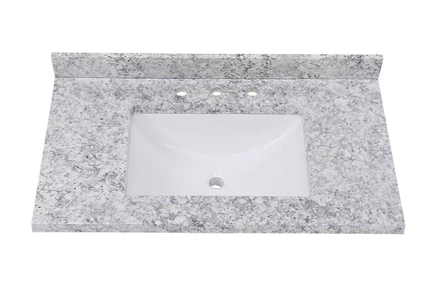 HDC 37 W x 22 D Cultured Marble White Rectangular Vanity Top in Everest