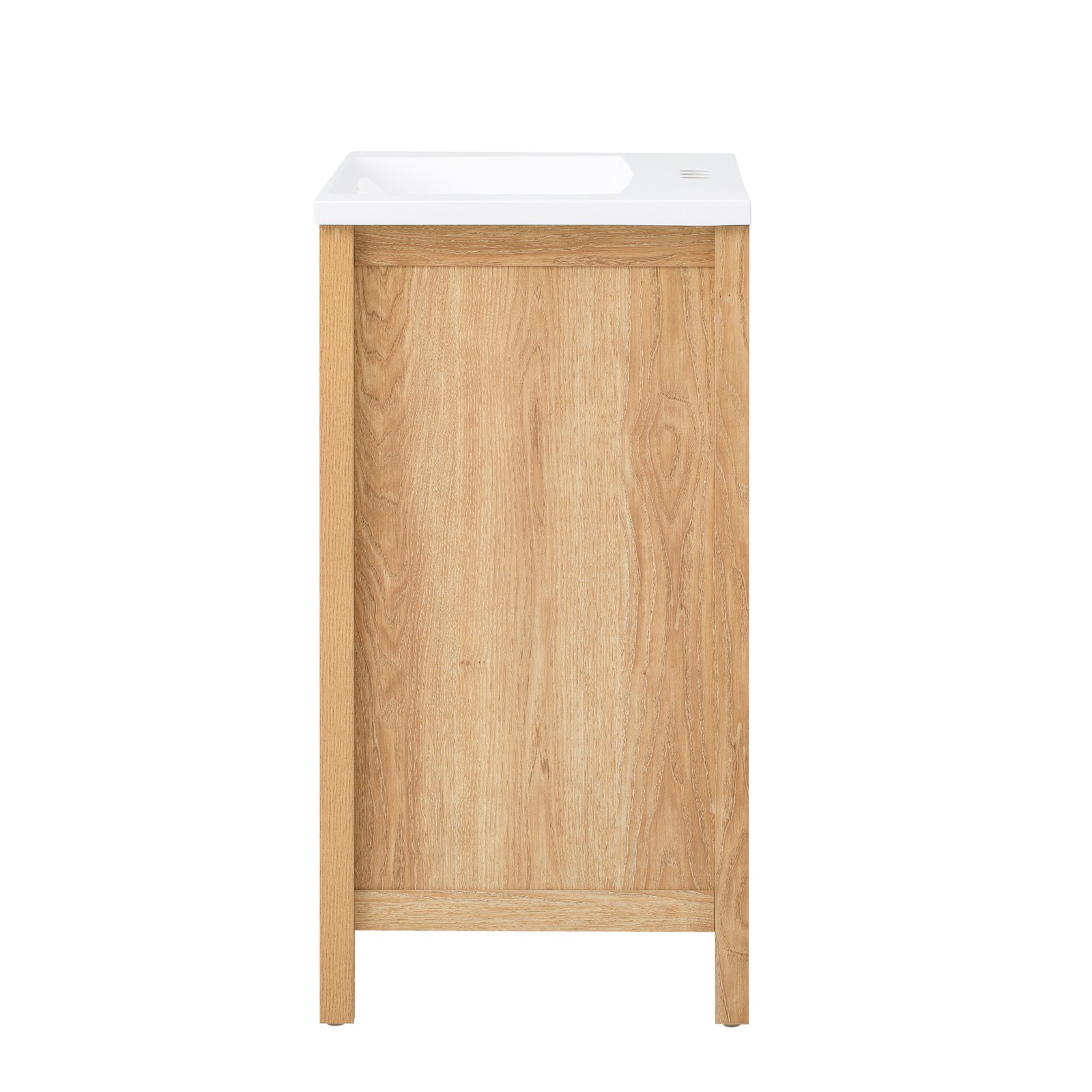 30″ Bathroom Vanity with Resin Sink, Modern Wood Frame Bathroom Sink Cabinet