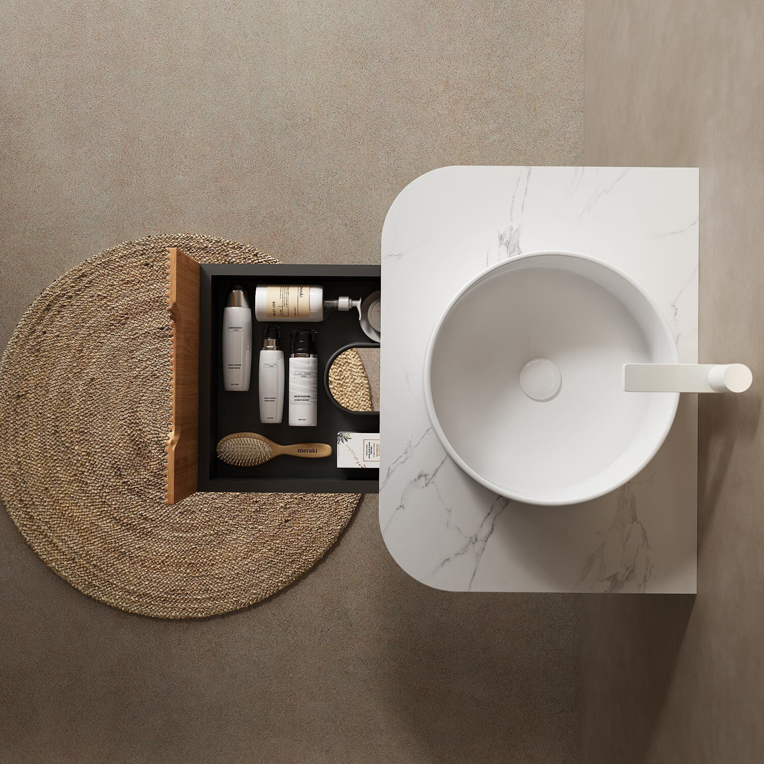 24″ 30″ 36″ Wall Mounted Bathroom Vanity w/Sink, Floating Vanity Cabinet, Drawer