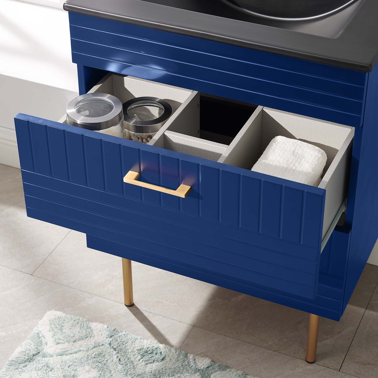 Modway Daybreak 24″ Wall-Mount Bathroom Vanity in Blue Black