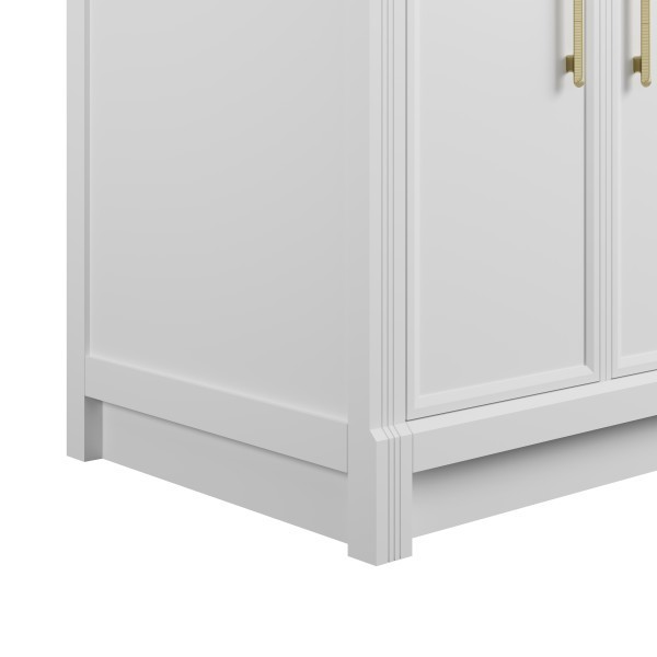 84″ James Martin Bellshire 660-VMC84-BW-1WZ Dual Vanity Cabinet White Zeus Top