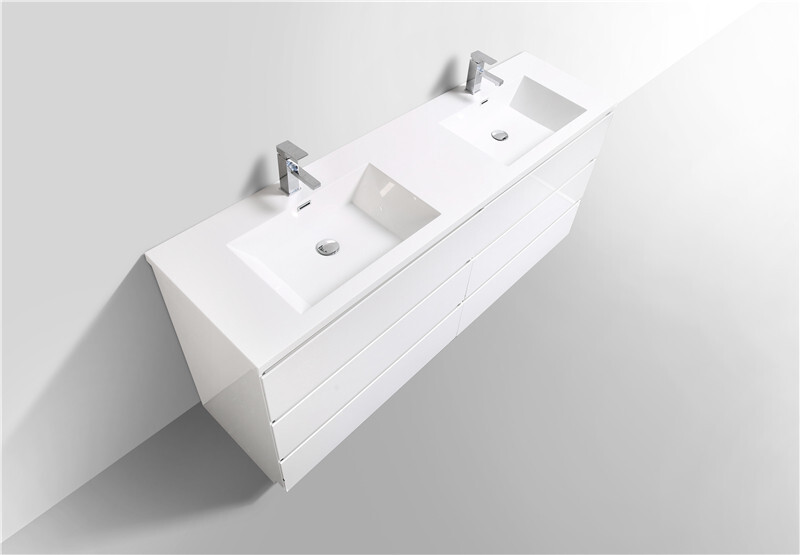 ANGELES 72″ FREESTANDING BATH VANITY WITH DOUBLE REINFORCED ACRYLIC SINKS