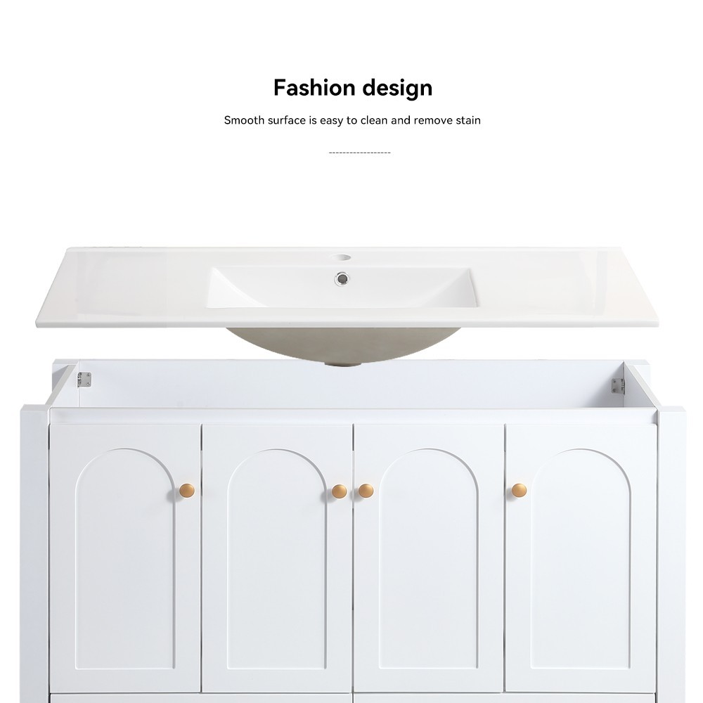 48″Bathroom Vanity with Sink, Bathroom Storage Cabinet w/4 doors and 2 drawers
