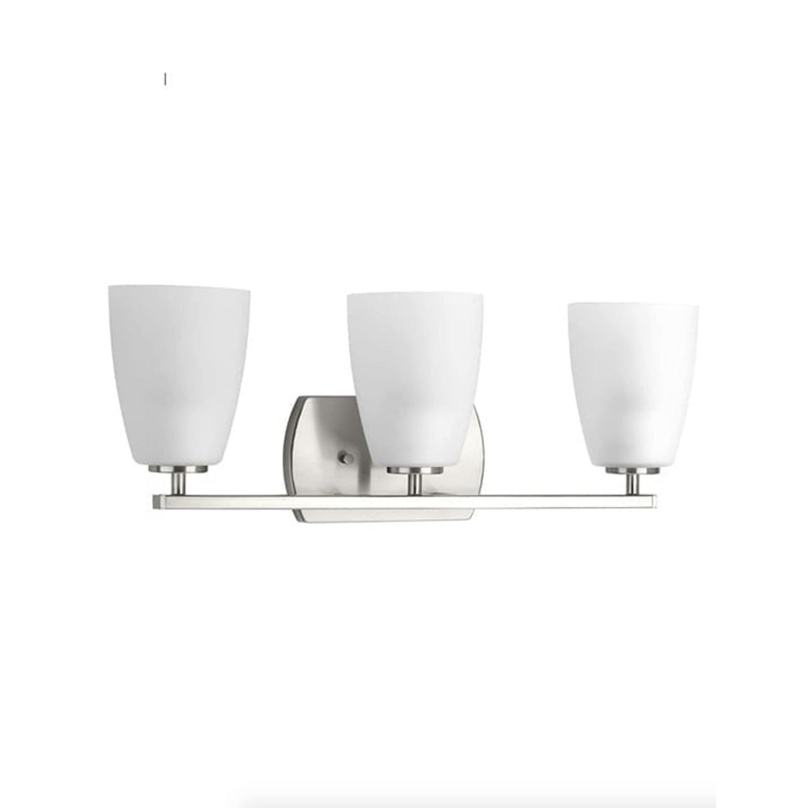 Three Light Brushed Nickle Etched Glass, Modern, Bath Vanity Light (New)