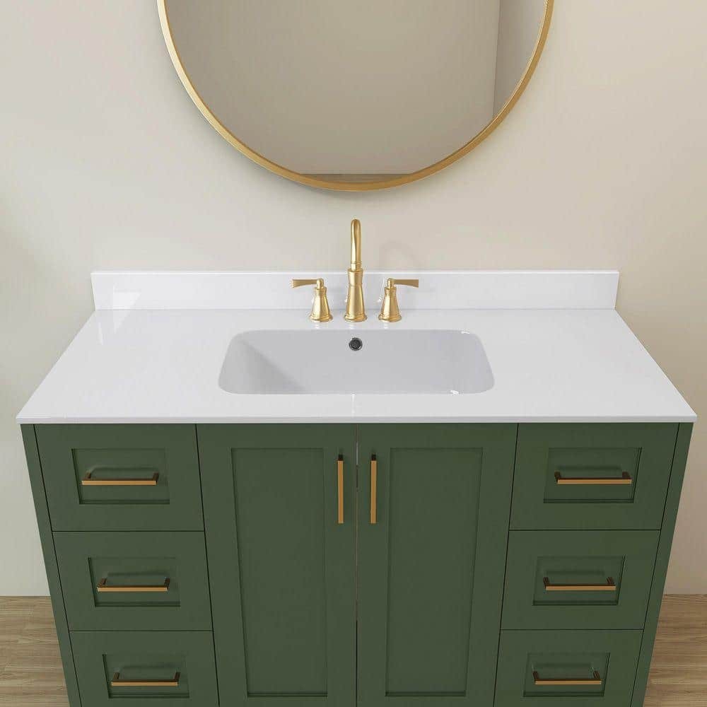 NTQ 42 in. Solid Surface Vanity Backsplash Glossy White