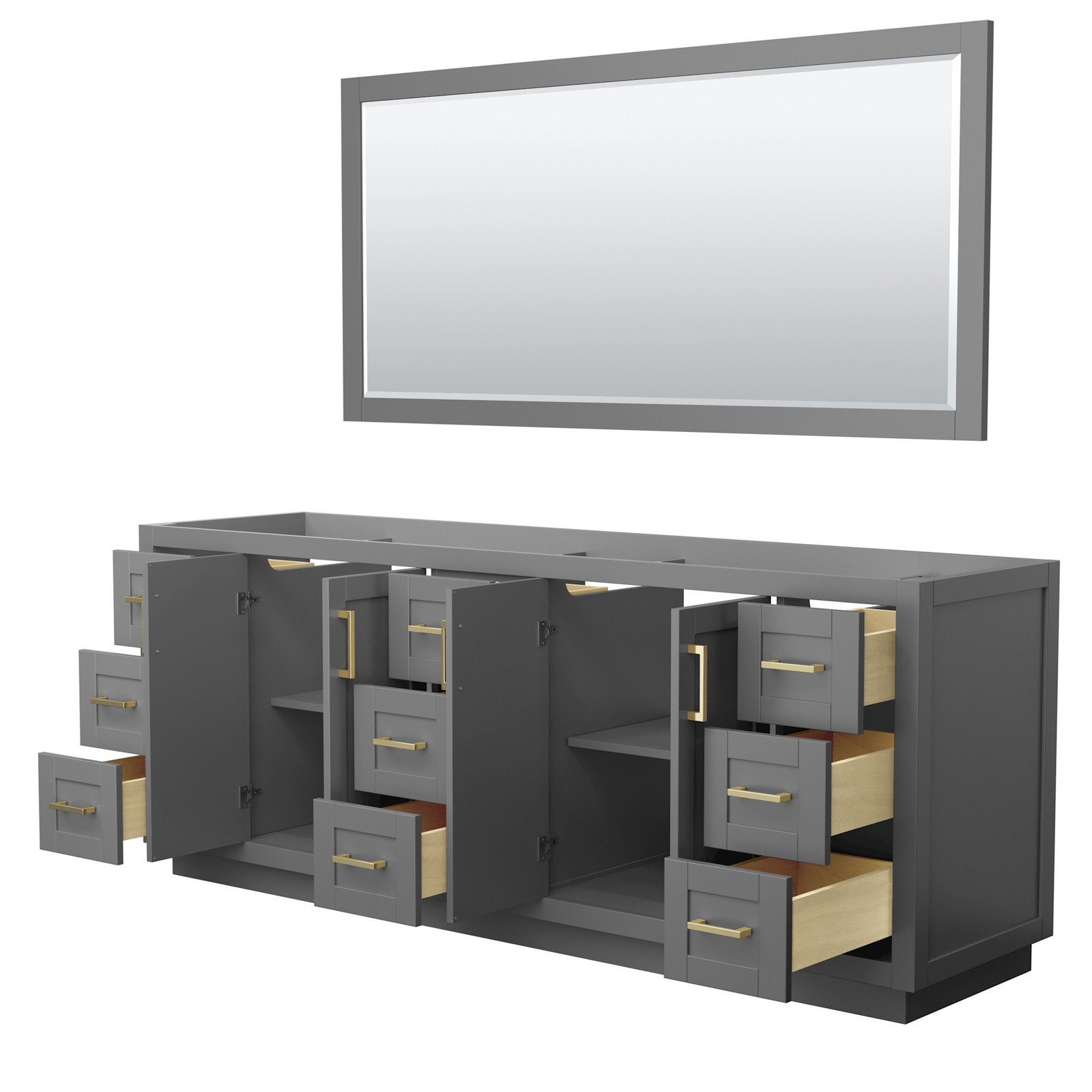 Wyndham Collection WCF2929-84D-CX-M70 Miranda 84″ Double – White / Brushed Gold