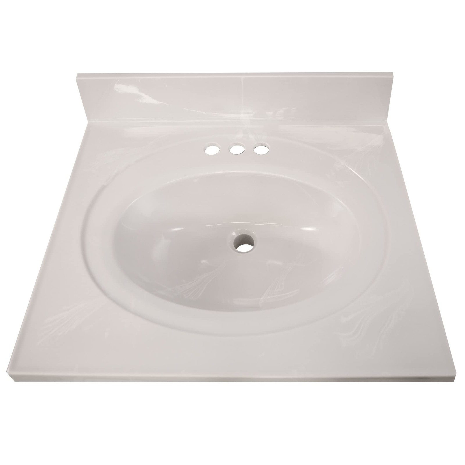 Brookings Vanity in Birch w/ White Marble Top Fully Assembled 25″