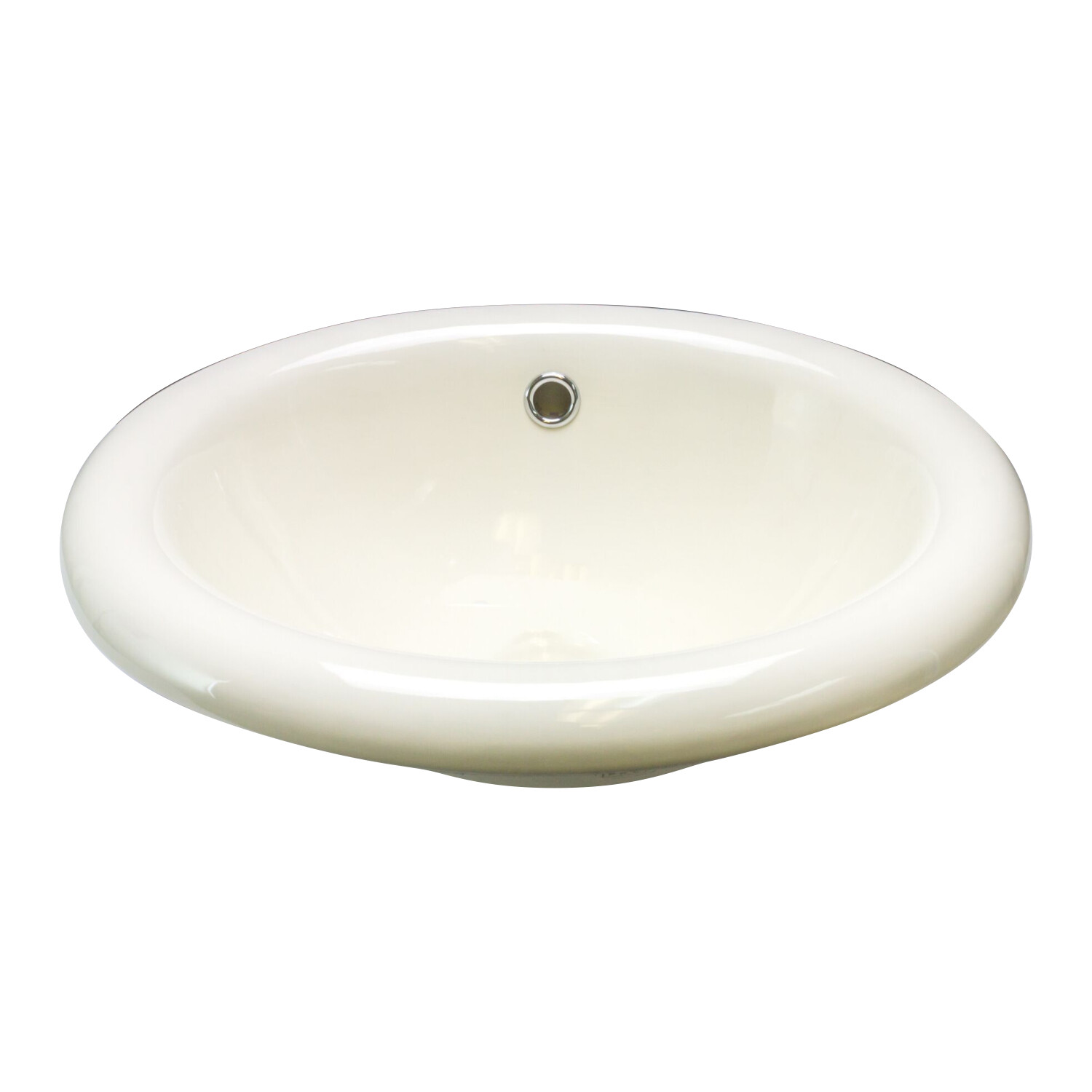 Lily Oval Shaped Drop-In Bathroom Vanity Sink 17-1/4″ X 15-1/4″ Ivory Porcelain