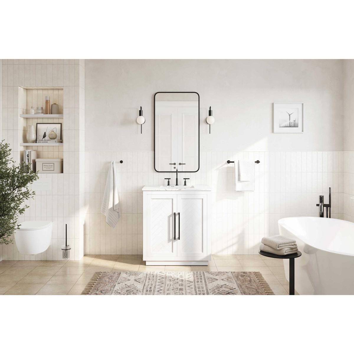 Elegant Lighting VF29030WH Chase 30 X 34 inch White Bathroom Vanity Cabinet