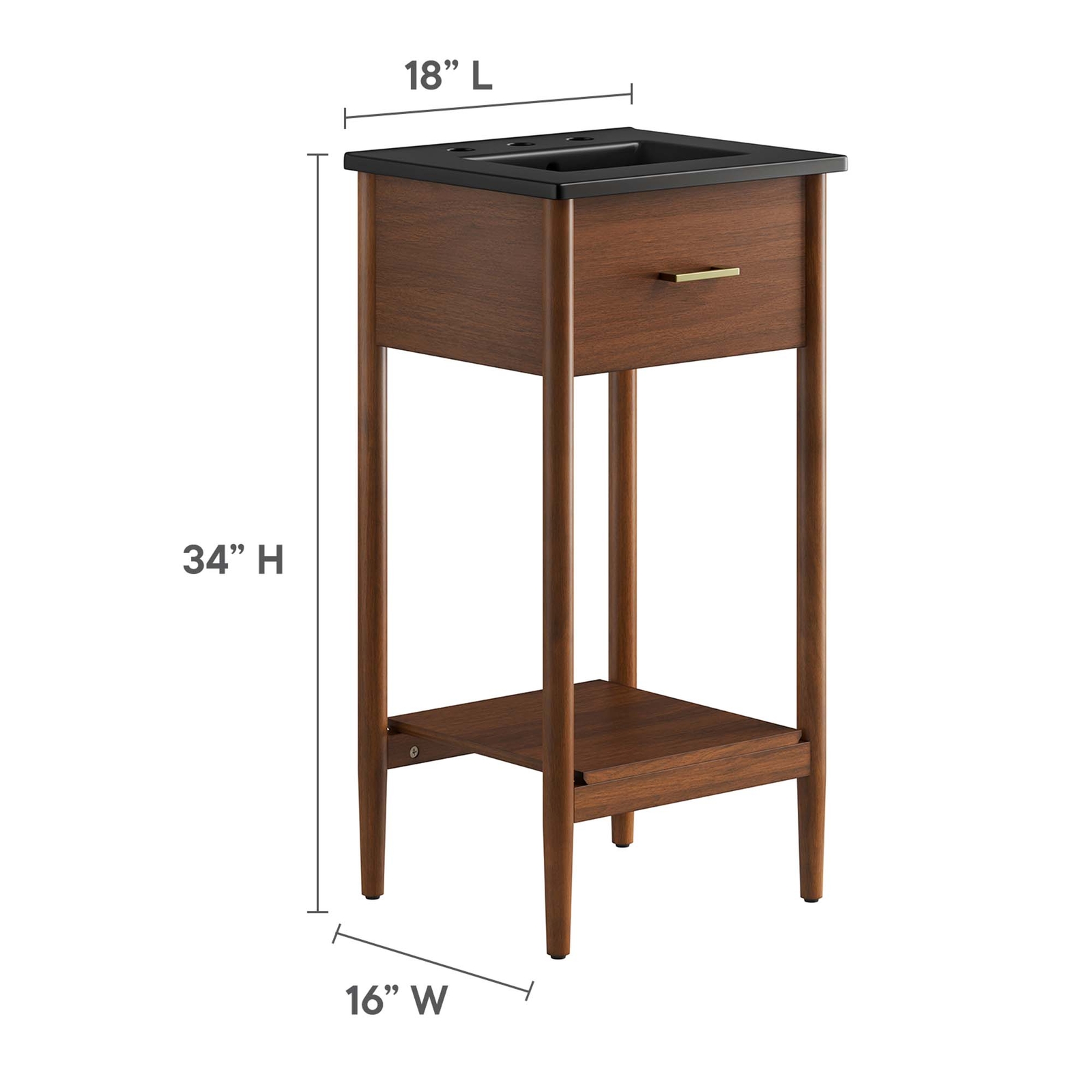 Zaire 18″ Bathroom Vanity in Walnut Black