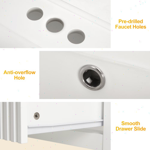 Bathroom sink cabinet with doors and drawers, modern floating sink cabinet