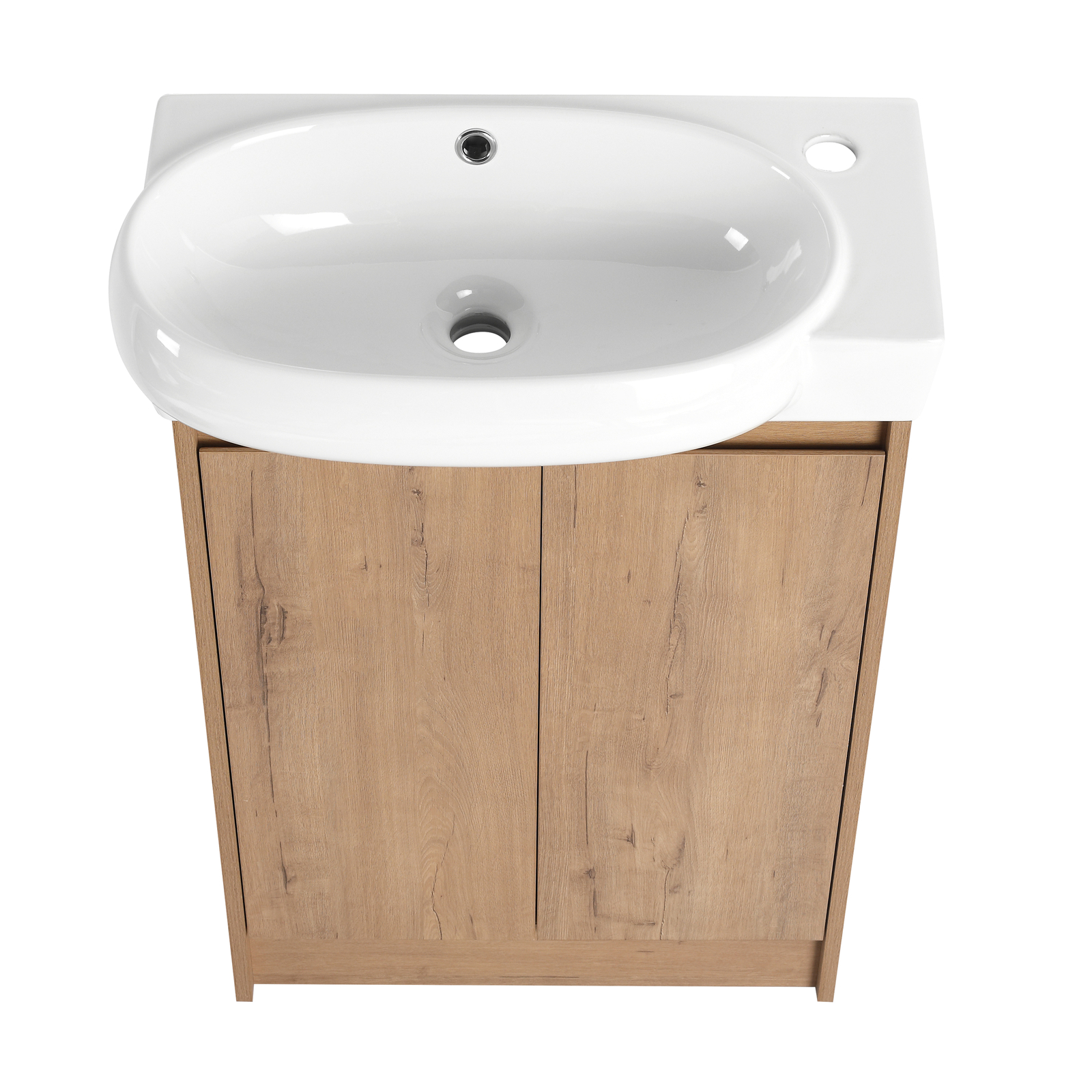 23 Inch Vanity Wood Bathroom Vanity Cabinet W/ Countertop Ceramic Sink Combo Oak