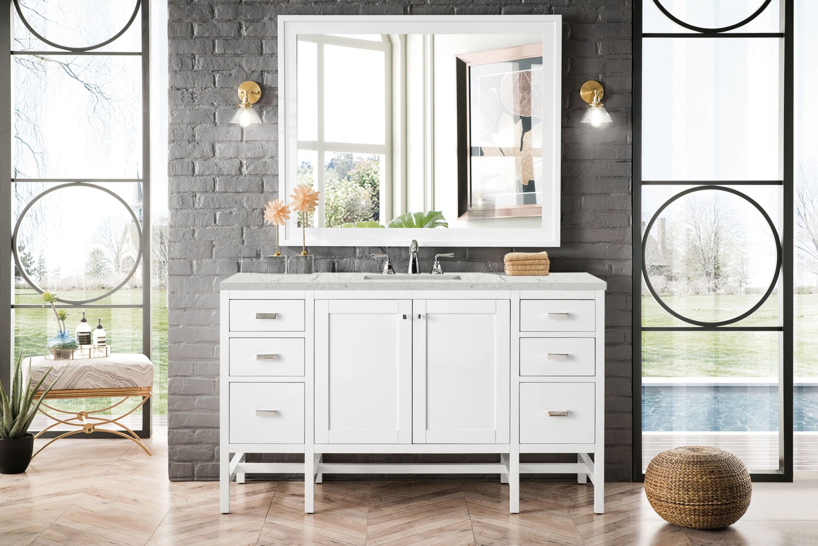 James Martin Vanities E444-V60S-3EJP Addison 60″ – Mid Century Acacia
