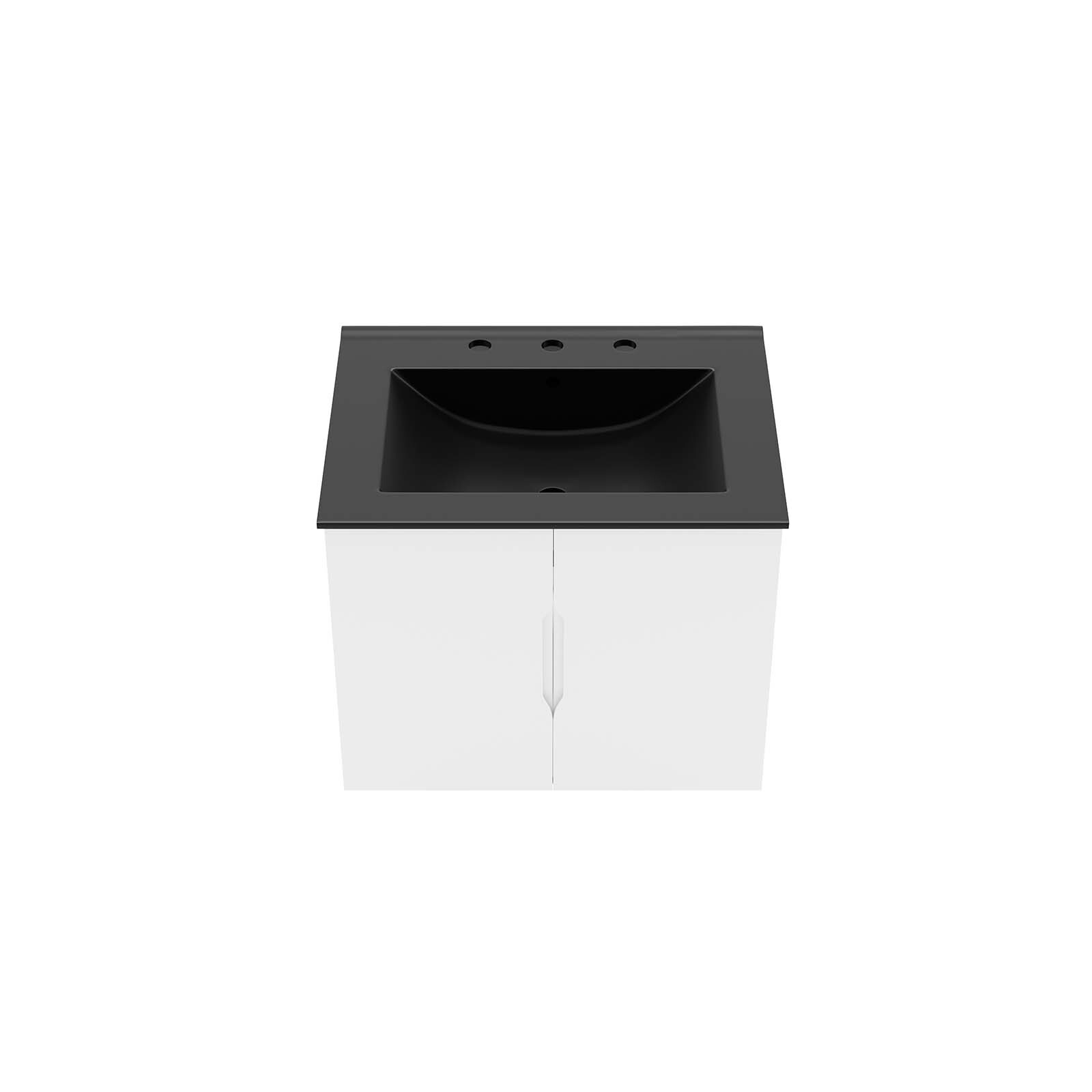Modway Vitality 24″ Wall-Mount Bathroom Vanity in White Black