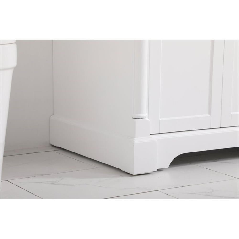 Elegant Decor Clarence 30″ Solid Wood and Metal Single Bathroom Vanity in White