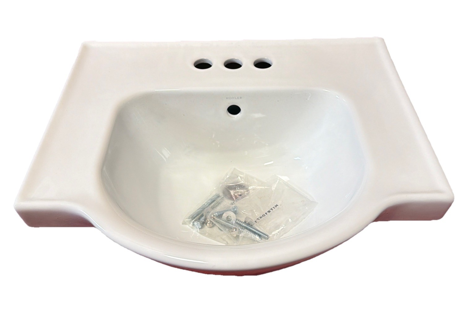 NIB Kohler K-5265 Bathroom White Pedestal Wall Mount Rectangular VANITY SINK