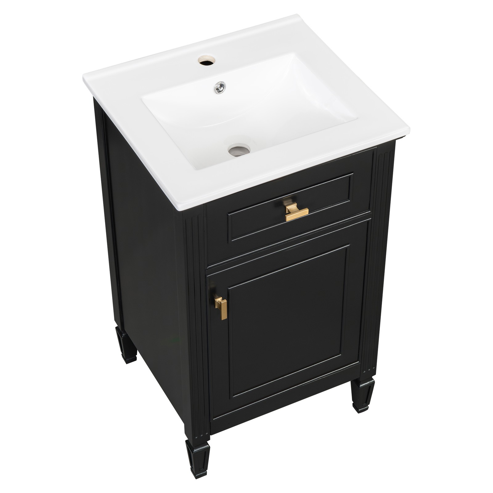 20″ Bathroom Vanity w/Ceramic Sink Modern Storage Cabinet w/Adjustable Shelf