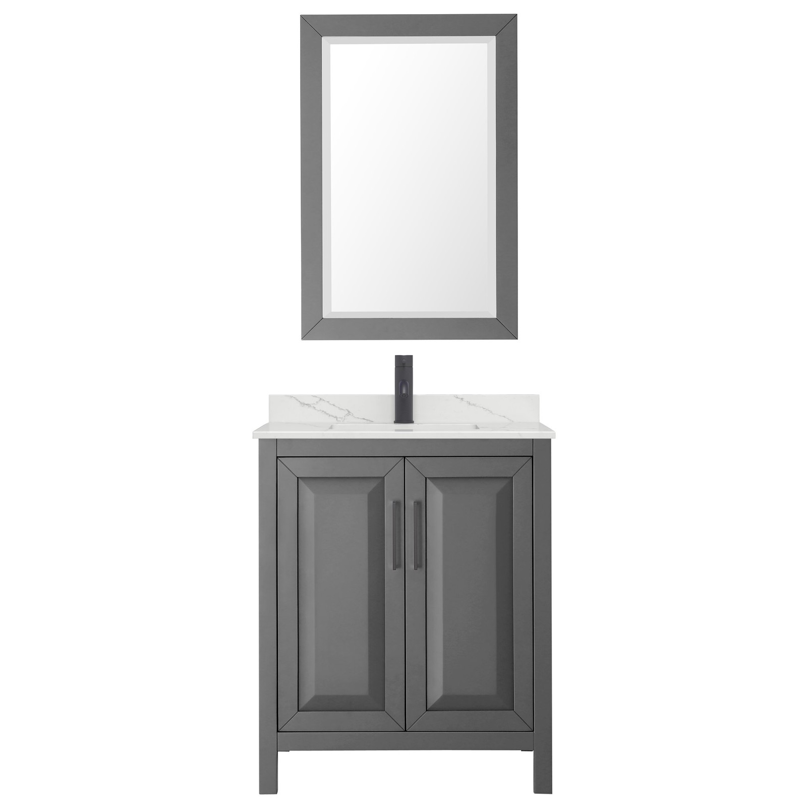 Wyndham Collection WCV252530S-QTZ-UNSM24 Daria 30″ – Dark Blue / Giotto Quartz