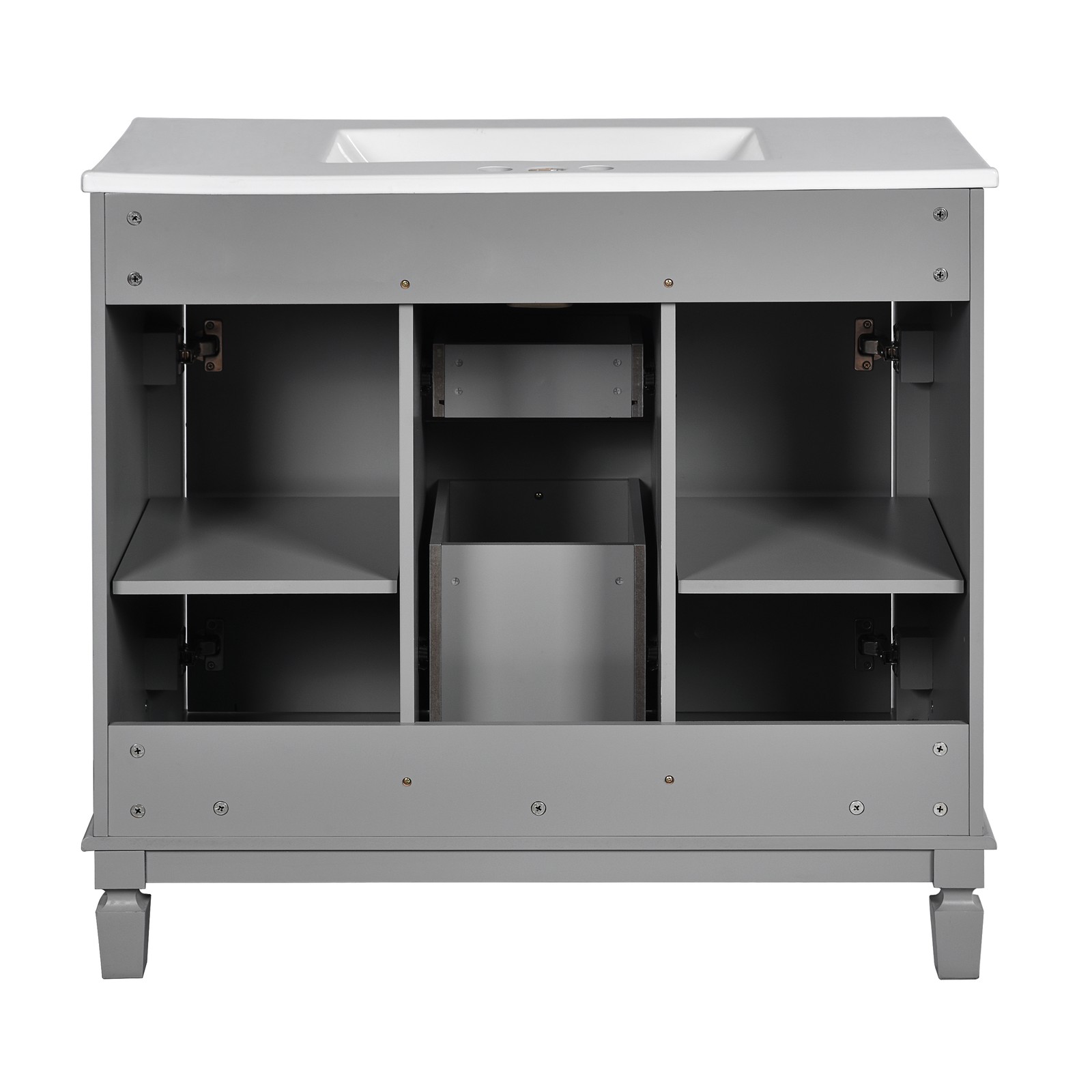 Single sink bathroom dressing table, 2 soft-closed doors and 2 drawers