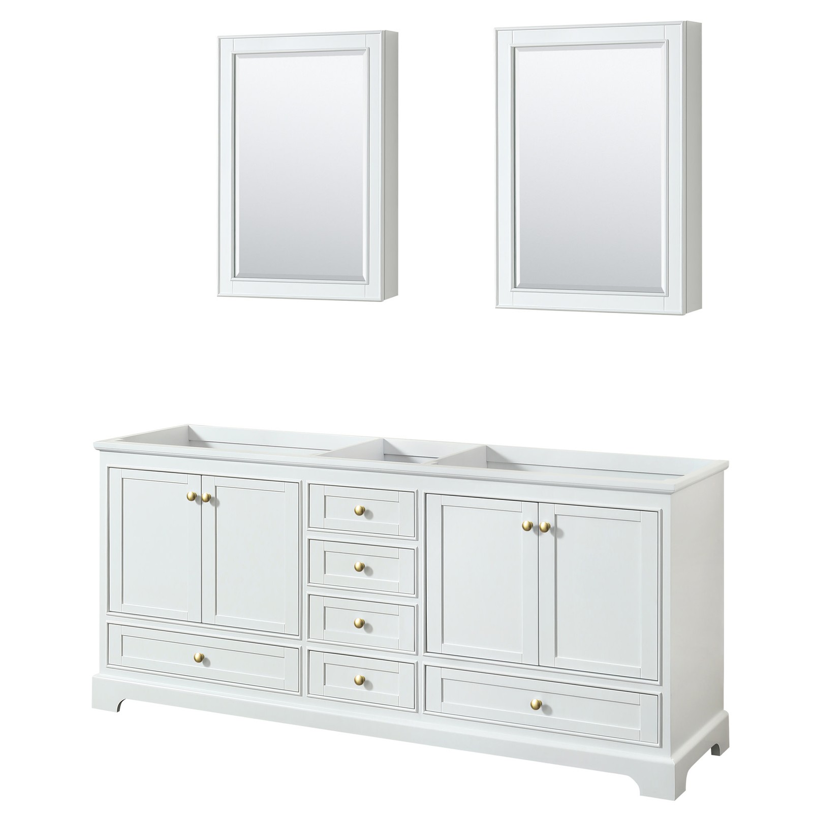 Wyndham Collection WCS202080DCXSXXMED Deborah 79″ Double – White / Brushed Gold