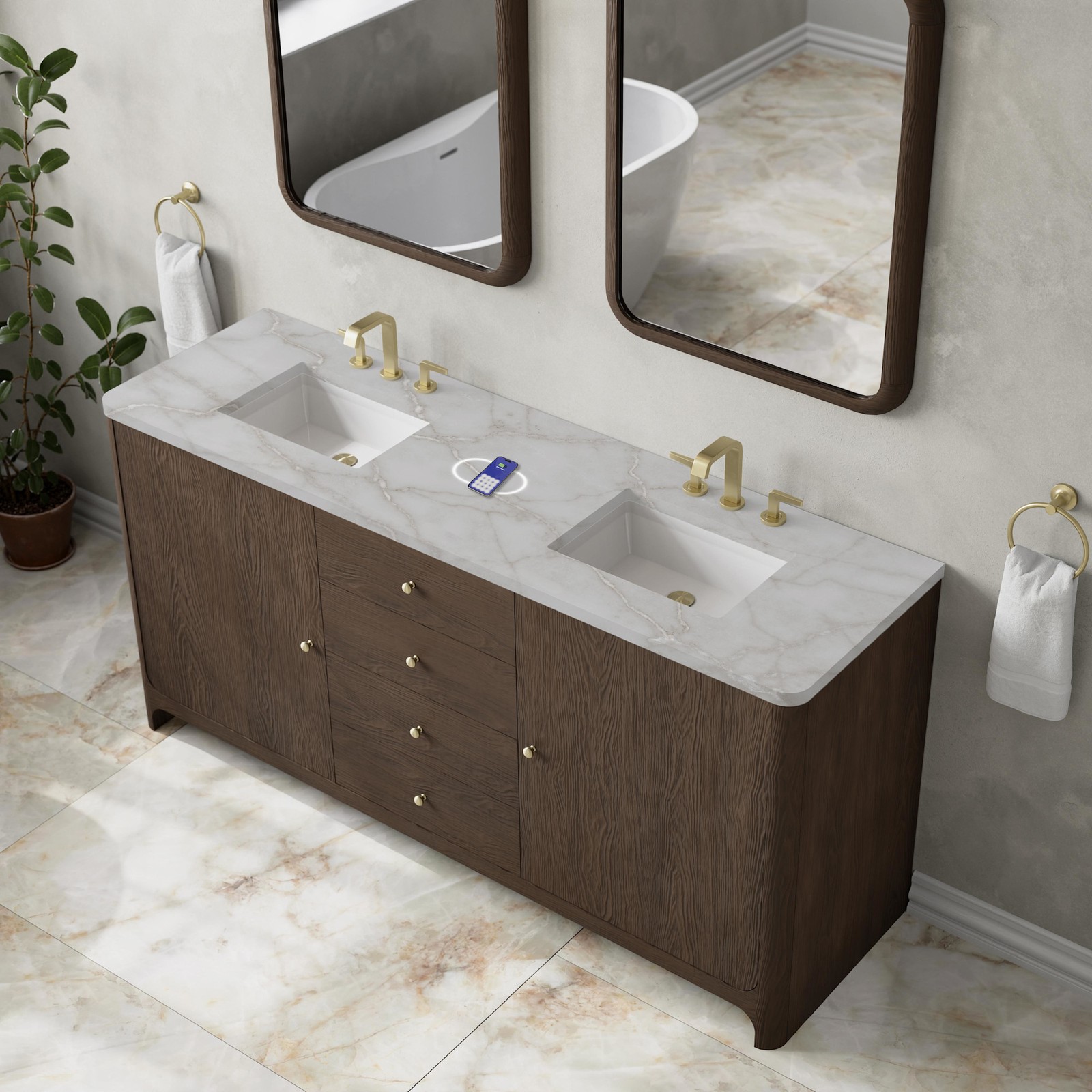 James Martin Vanities D125-V72-FVSL Gracyn 72″ – Sable
