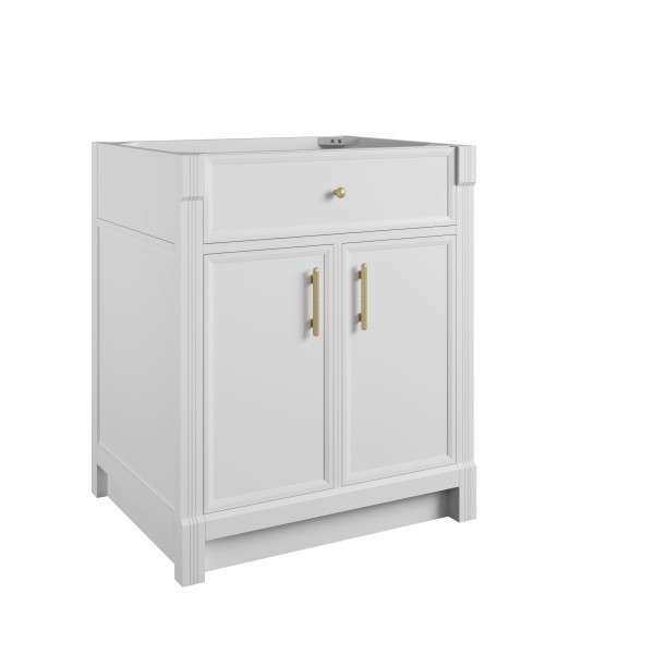 30″ James Martin Bellshire 660-V30-BW-1WZ Vanity Cabinet White Zeus Top