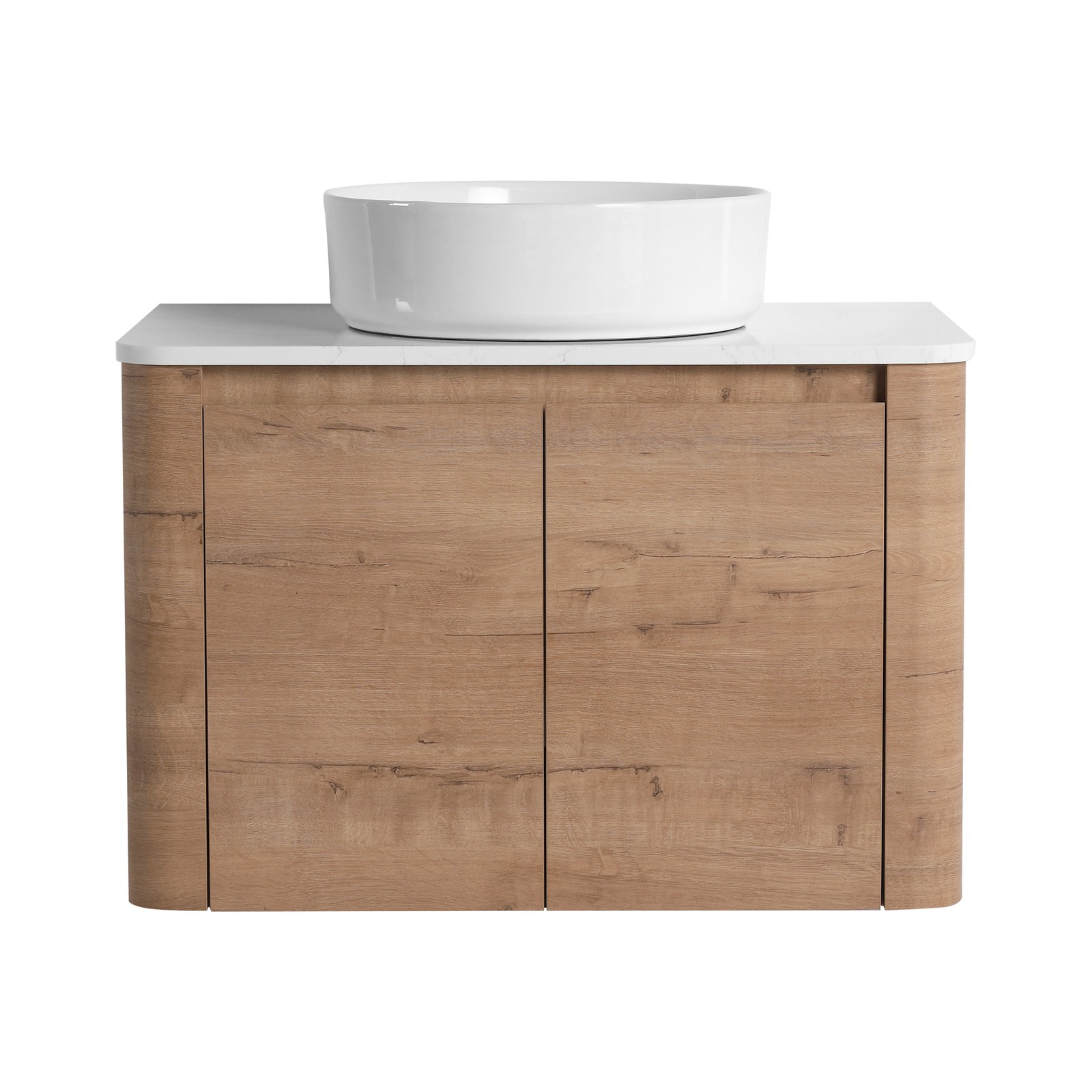 30″ Plywood Wall Mounted Bathroom Vanity W/ Ceramic Basin Top Soft-Close Door