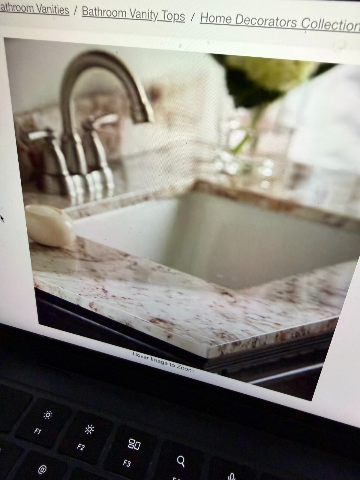 Home Decorators Collection 37 in. W x 22 in. D Cultured Marble White Rectangula