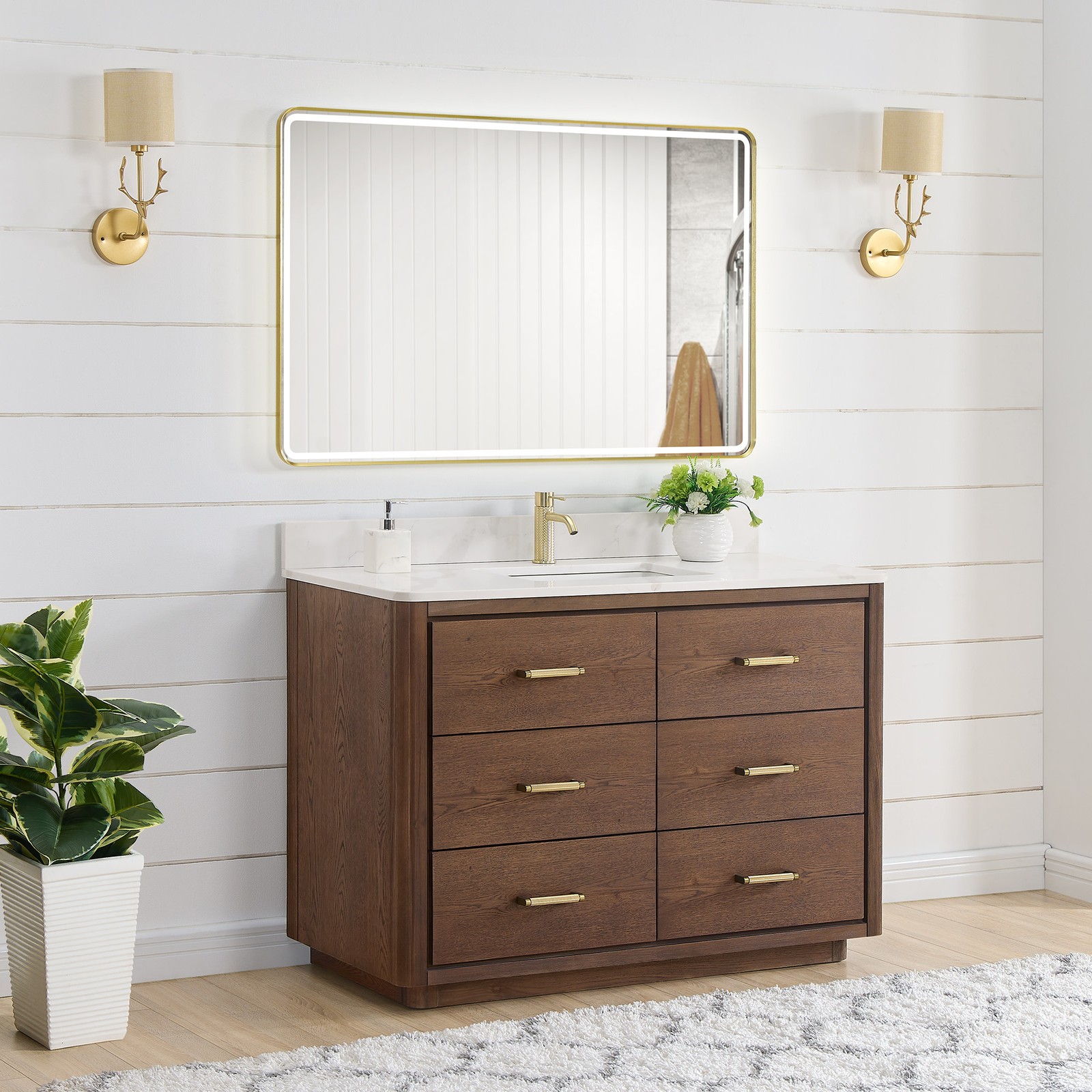 Miseno MV-706548 Porto 48″ – Aged Natural Oak / Fish Maw White