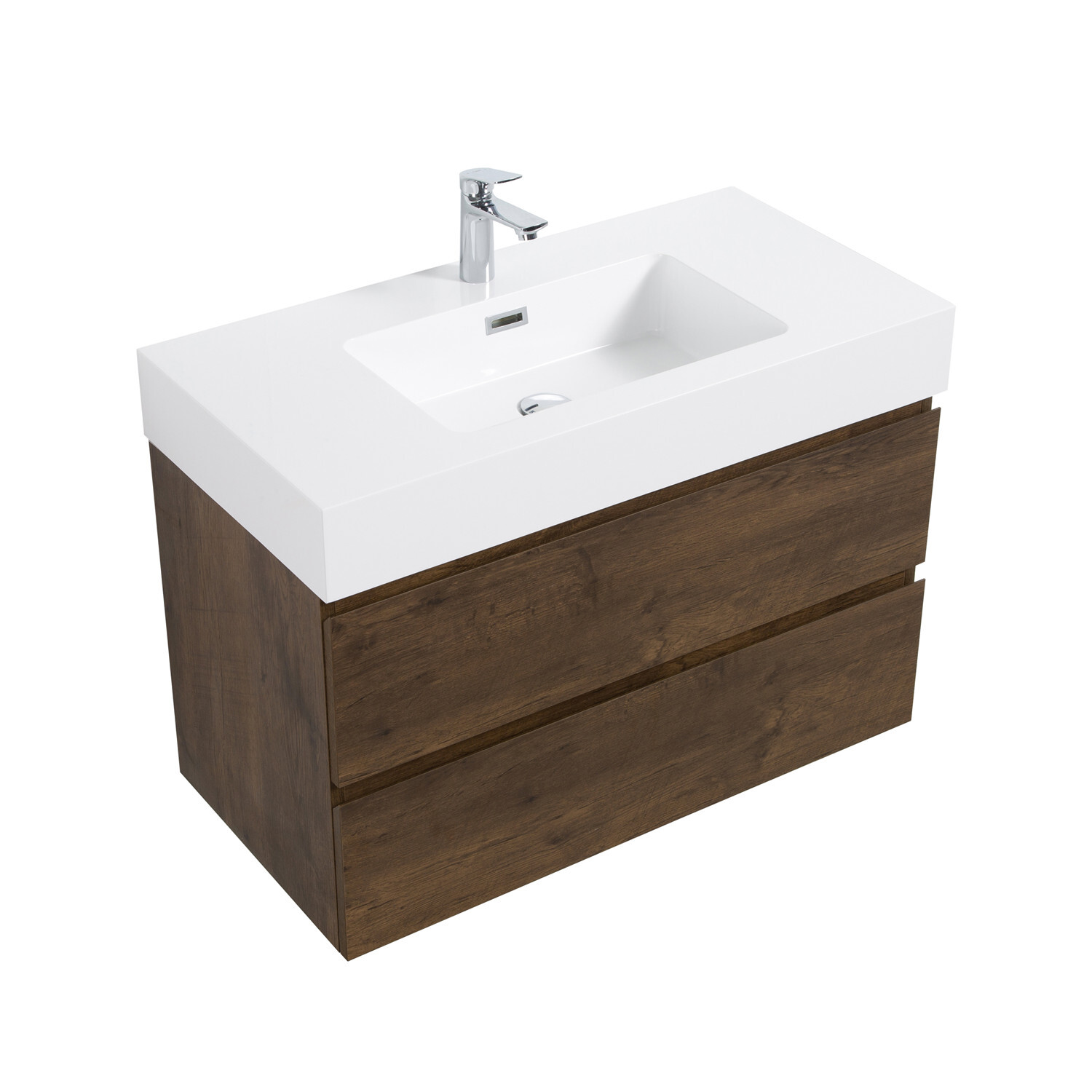 36″ 30″ 24″ Wall Mounted Bathroom Vanity w/Sink,Floating Vanity Cabinet,2 Drawer