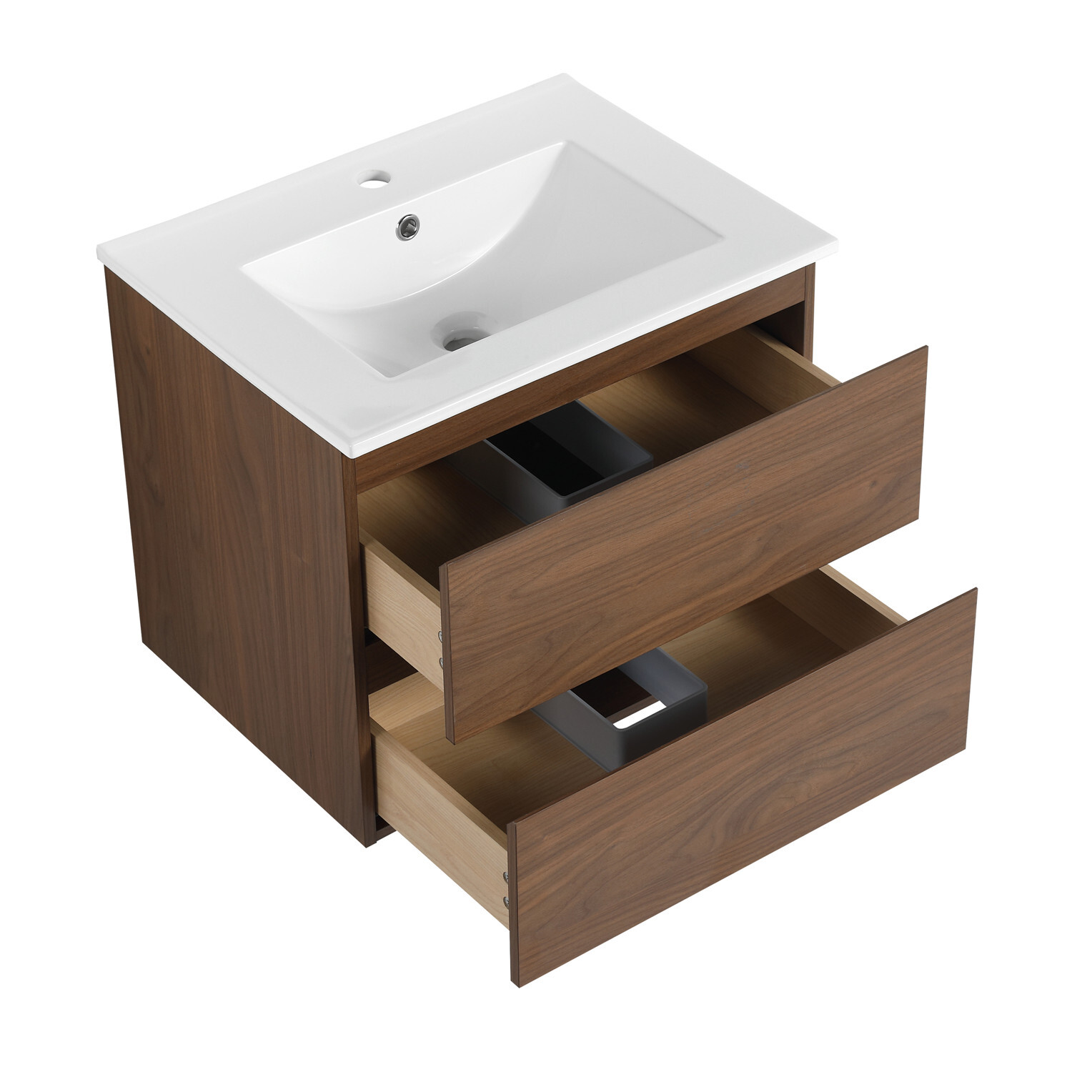 24″ 30″ 36″ Wall Mounted Bathroom Vanity w/Sink,Floating Vanity Cabinet,2 Drawer