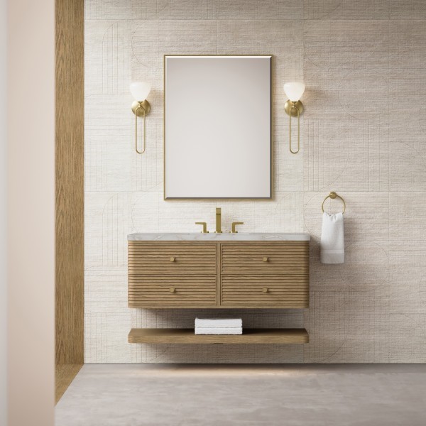 48″ James Martin Allamari D640-V48-DMS-WVSL Vanity Cabinet Silver Silestone Top
