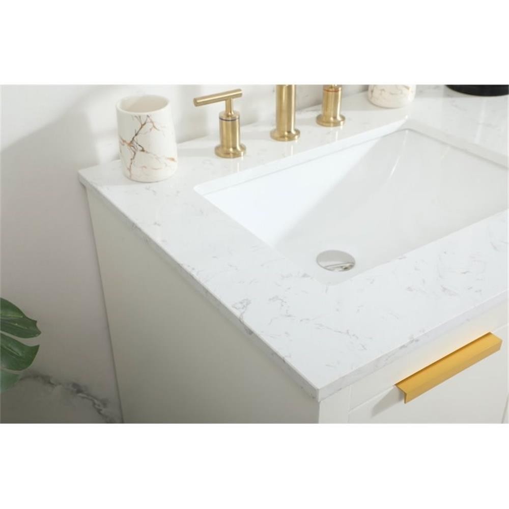 Elegant Decor Blake 60″ Aluminum Alloy MDF Double Bathroom Vanity in White