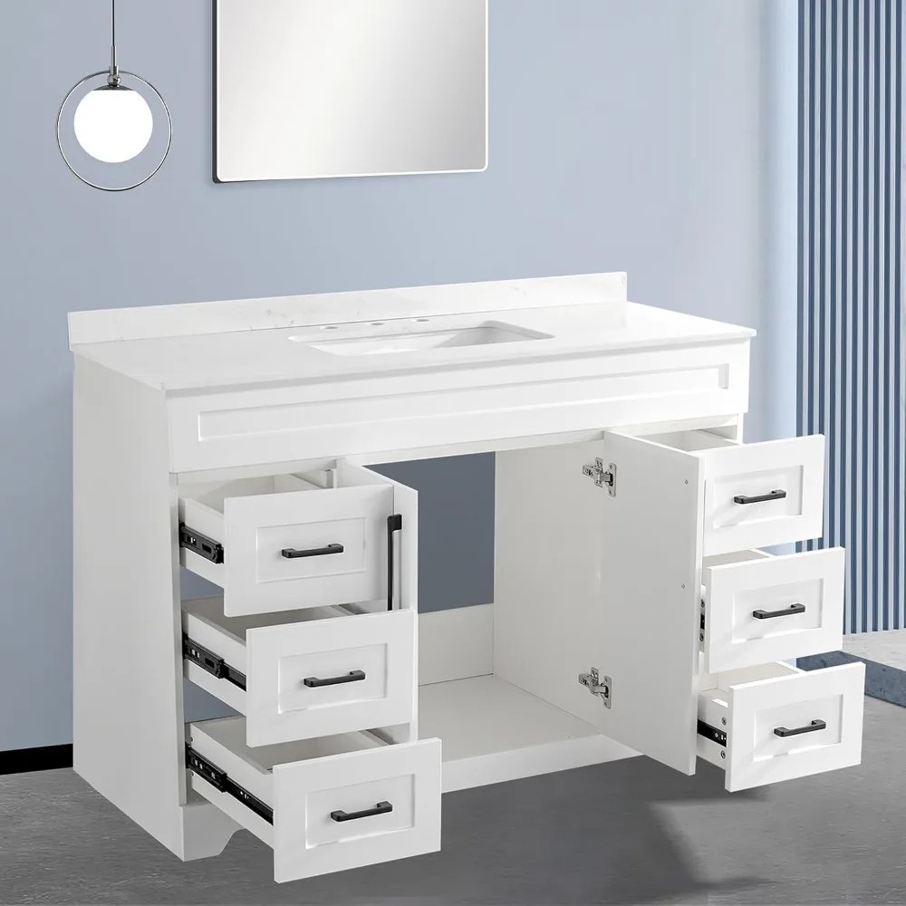 48 Inch Bathroom Vanity with Sink Freestanding Wood Cabinet