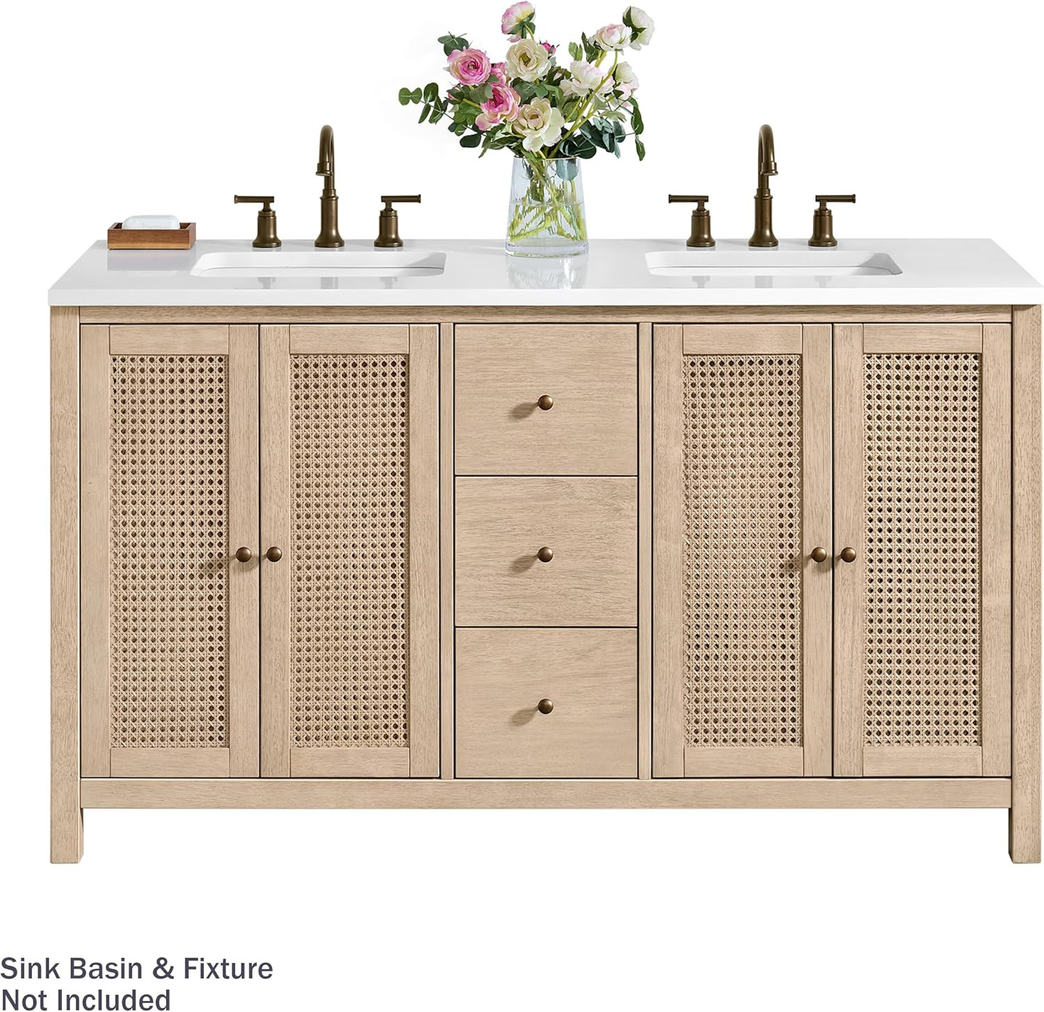 Lucca 60″ Freestanding Bathroom Vanity – Wood Cabinet with Soft-Close Doors