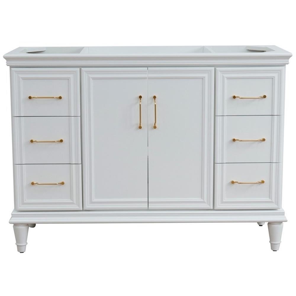 48 in. Single Wooden Vanity White Finish Cabinet Only