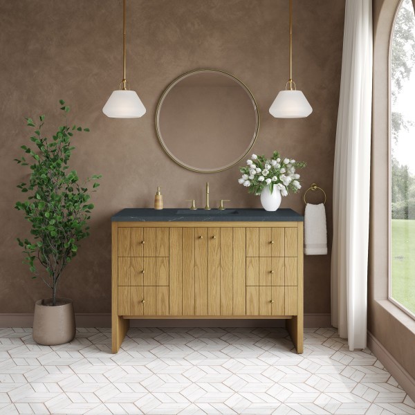 48″ James Martin Hudson 435-V48-LNO-3CSP Vanity Cabinet Charcoal Soapstone Top