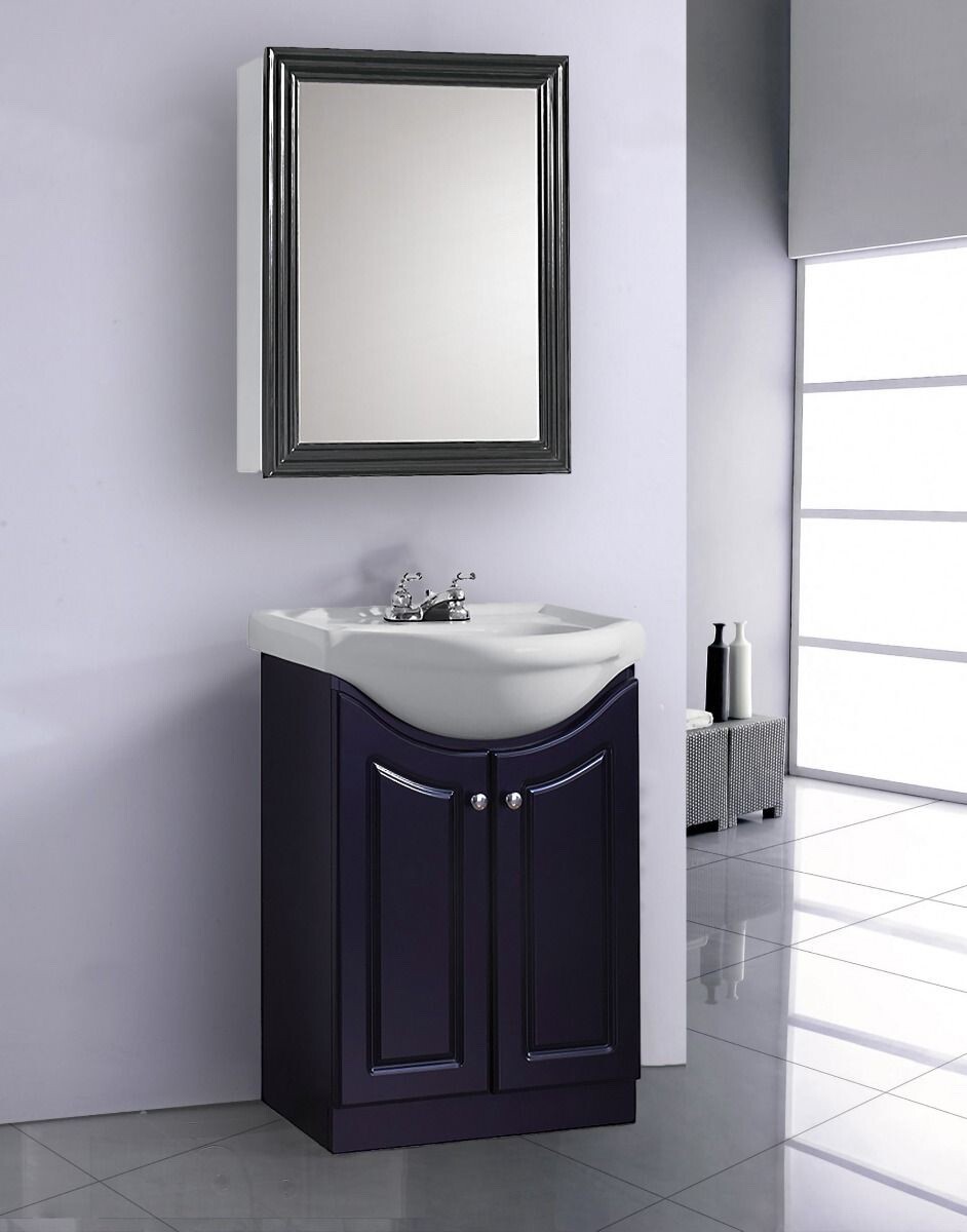 Elanor 24″ W x 19″ D x 34″ H Euro Vanity in Satin Black w/Ceramic Vanity Top