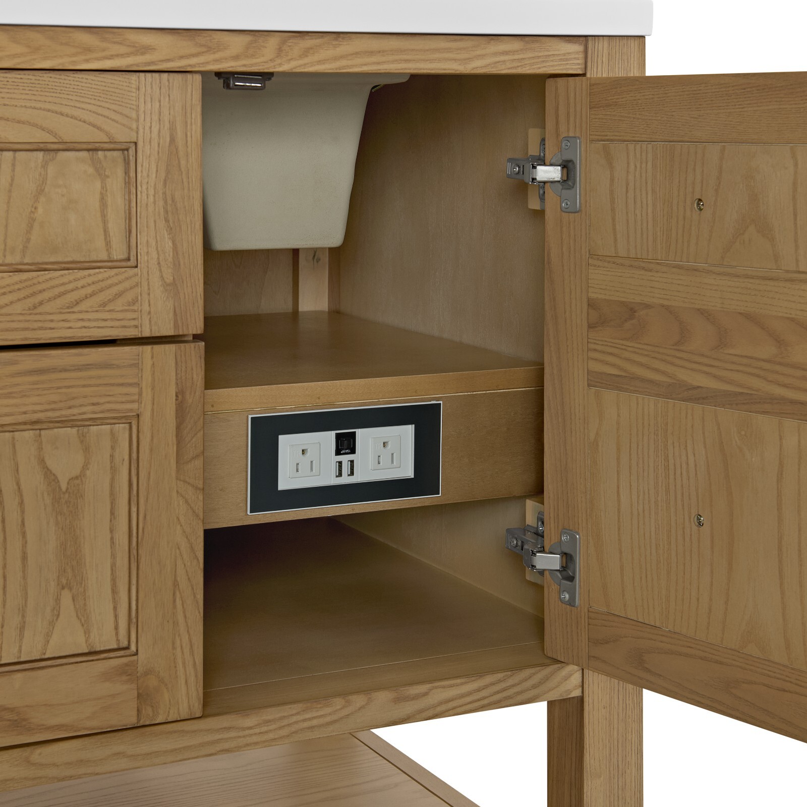 60in James Martin Breckenridge 330-V60D-LNO Double Vanity, Light Natural Oak
