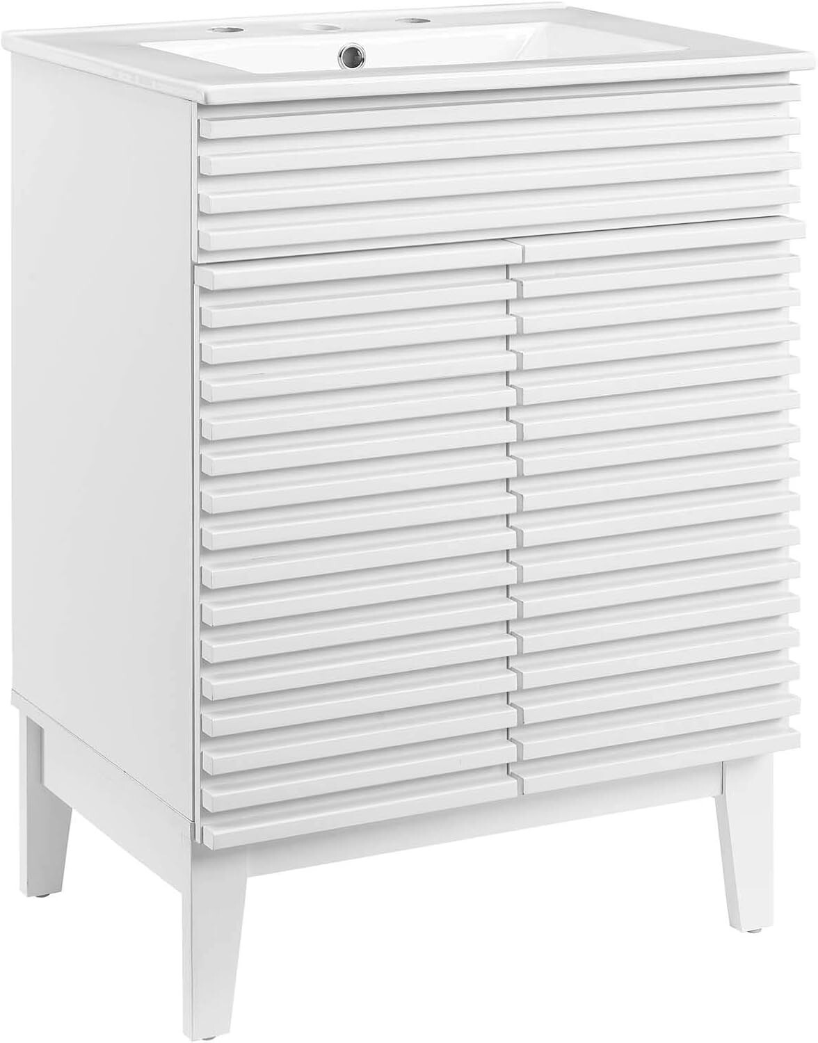 Modway Render Vanity with Sink-Floor, 24 Inch, White White