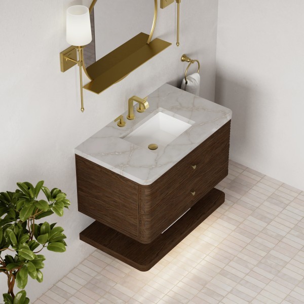36″ James Martin Allamari D640-V36-SBL-WVSL Vanity Cabinet Silver Silestone Top