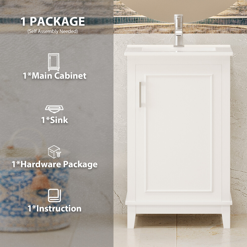 20 Inch Bathroom Vanity Modern Small Bathroom Vanity Cabinet With Ceramic Basin