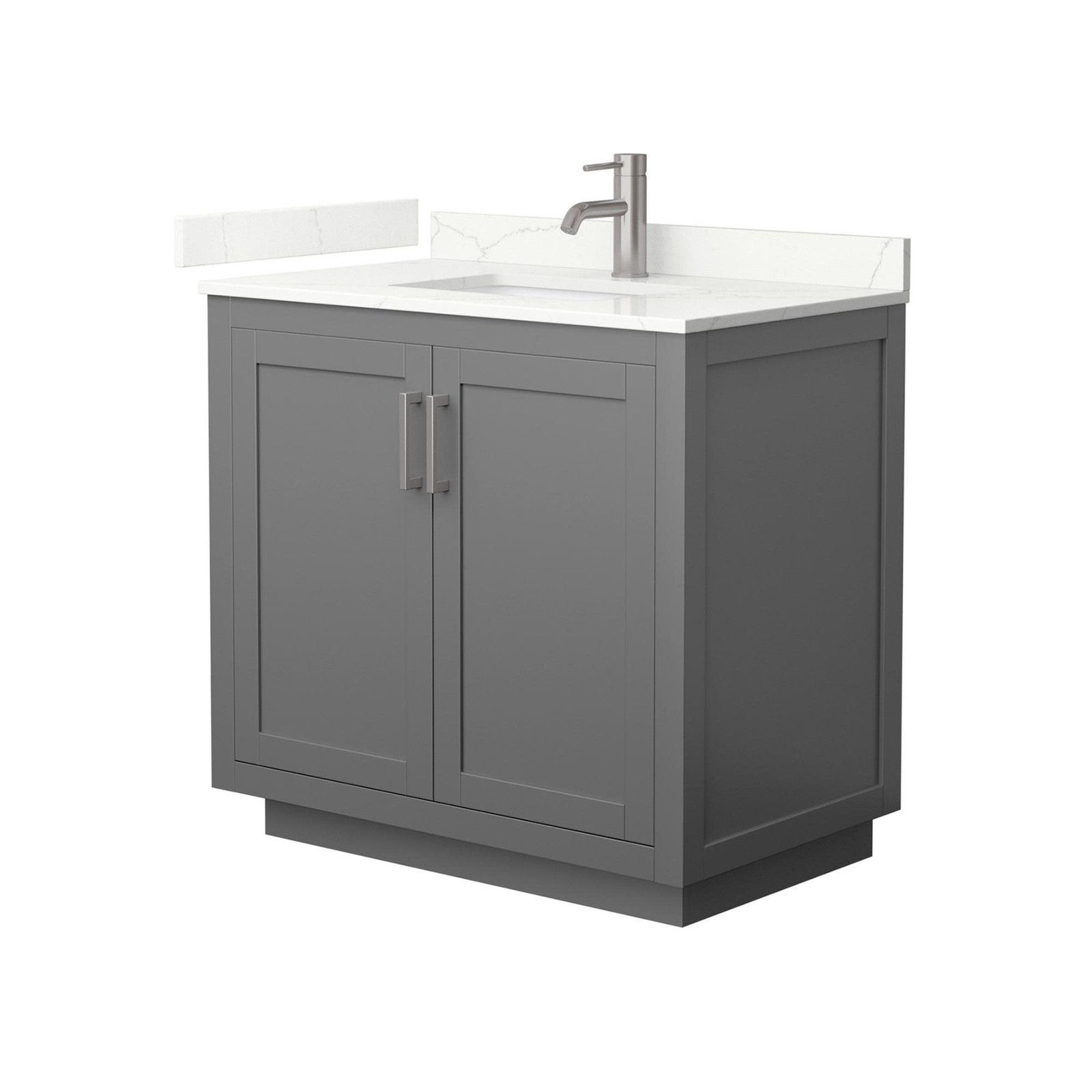Wyndham Collection WCF292936S-QTZ-UNSMXX Miranda 36″ – Dark Gray / Giotto Quartz