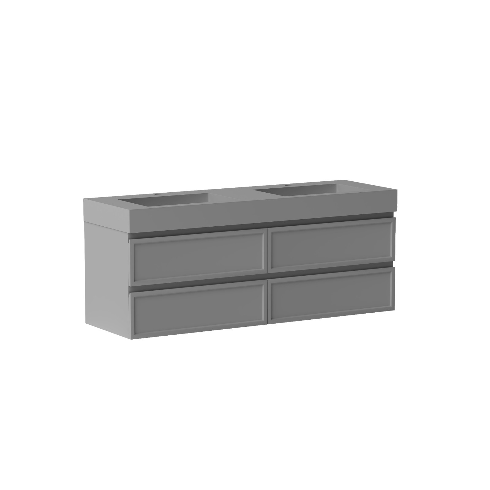 59” PVC Wall Mounted Floating Bathroom Vanity only base